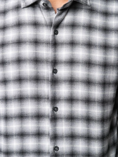 Shop Xacus Check Button-down Shirt In Black
