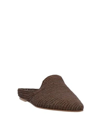 Patrizia Pepe Woman Mules & Clogs Dark Brown Size 5 Natural Raffia In Brown