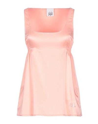 Shop Jijil Woman Top Pink Size 2 Cotton, Silk, Elastane