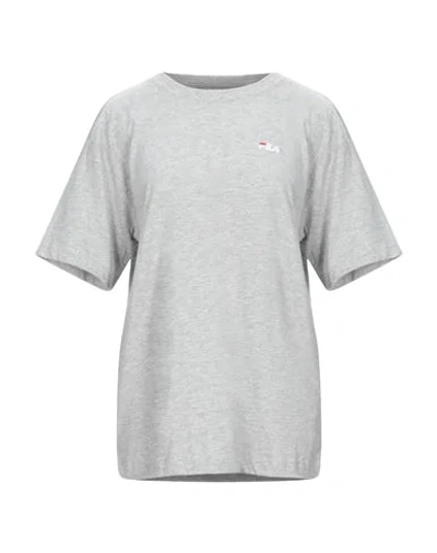 Shop Fila Woman T-shirt Light Grey Size Xs Cotton