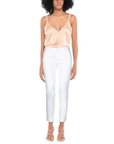 Shop Dondup Woman Pants White Size 31 Cotton, Elastane