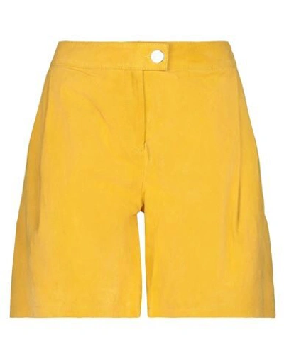 Shop Liu •jo Woman Shorts & Bermuda Shorts Yellow Size 6 Goat Skin
