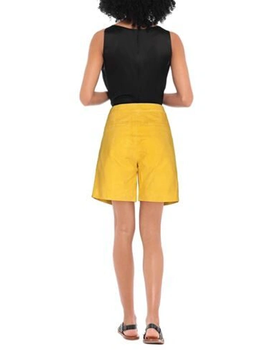 Liu •jo Woman Shorts & Bermuda Shorts Yellow Size 4 Goat Skin In Yellow