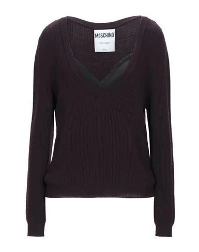 Shop Moschino Woman Sweater Deep Purple Size 6 Cupro, Virgin Wool