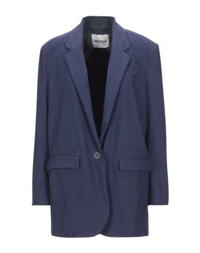 Shop Ottod'ame Suit Jackets In Dark Blue
