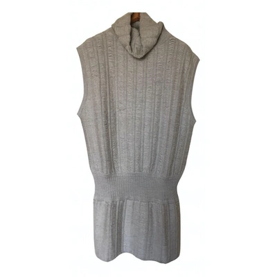 Pre-owned Kris Van Assche Wool Mid-length Dress In Grey