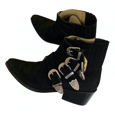 Pre-owned Toga Black Suede Ankle Boots