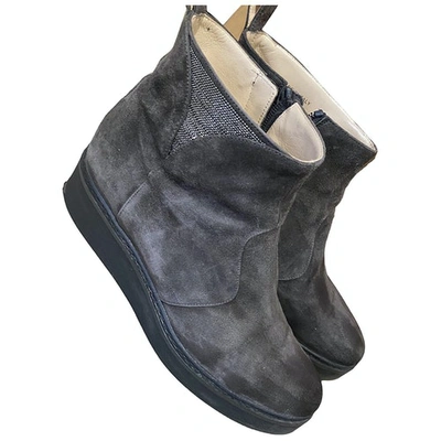 Pre-owned Fabiana Filippi Boots In Grey
