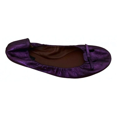 Pre-owned Marc Jacobs Leather Ballet Flats In Purple