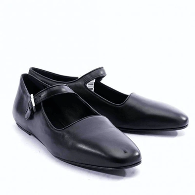 Pre-owned The Row Black Leather Ballet Flats