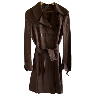 Pre-owned Gucci Brown Cotton Trench Coat