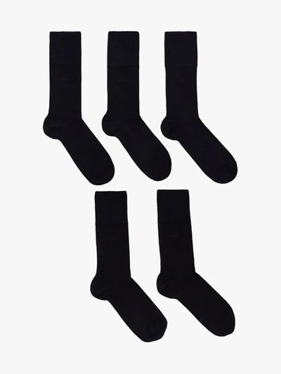 Shop Cdlp Navy Blue Logo Wool Socks Set