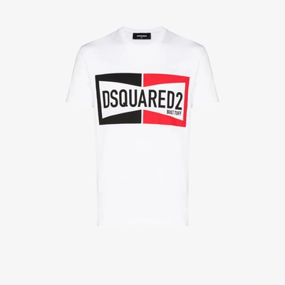 Shop Dsquared2 Cotton Logo Print T-shirt In White