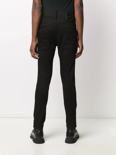 Shop Dsquared2 Cotton Low-rise Skinny Jeans In Black