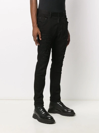 Shop Dsquared2 Cotton Low-rise Skinny Jeans In Black