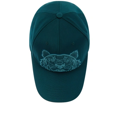 Shop Kenzo Embroidered Canvas Cap In Blue