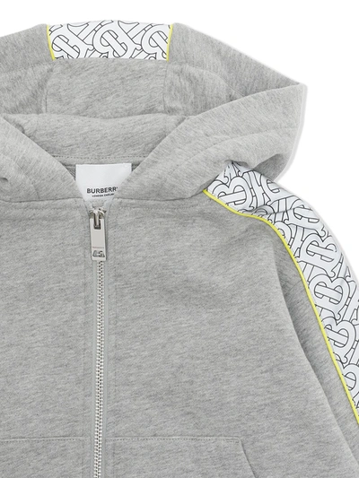 Shop Burberry Monogram Panel Hoodie In Grey