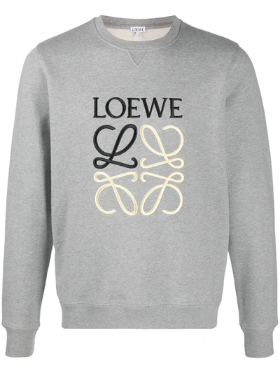 Shop Loewe Logo-print Sweatshirt In Grey