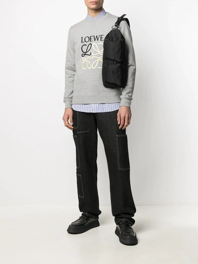 Shop Loewe Logo-print Sweatshirt In Grey