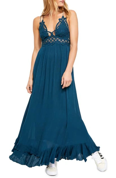 Shop Free People Adella Maxi Slipdress In Turquoise