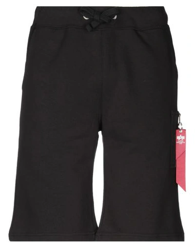 Shop Alpha Industries Man Shorts & Bermuda Shorts Black Size S Cotton, Polyester