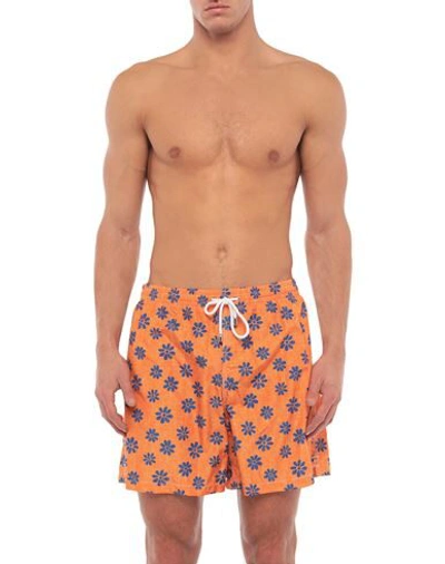 Shop Aspesi Swim Trunks In Orange