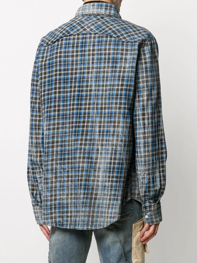 Shop Family First Cotton Check Shirt In Blue
