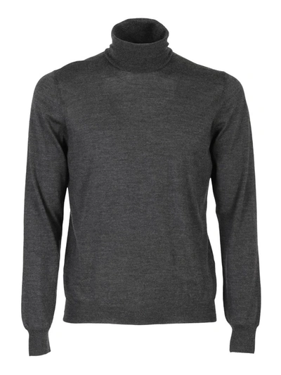 Shop Tagliatore Virgin Wool Blend Turtleneck In Grey