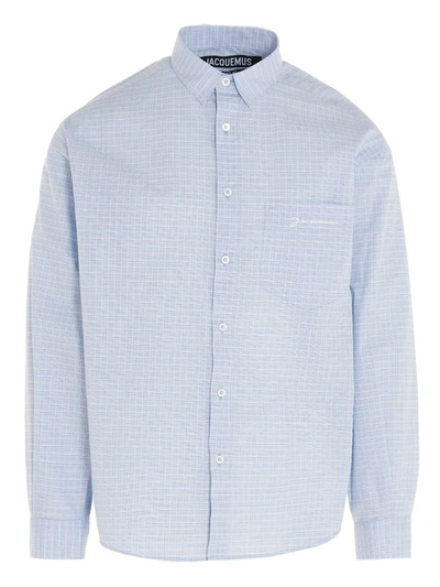 Shop Jacquemus La Chemise Simon Checked Shirt In Light Blue