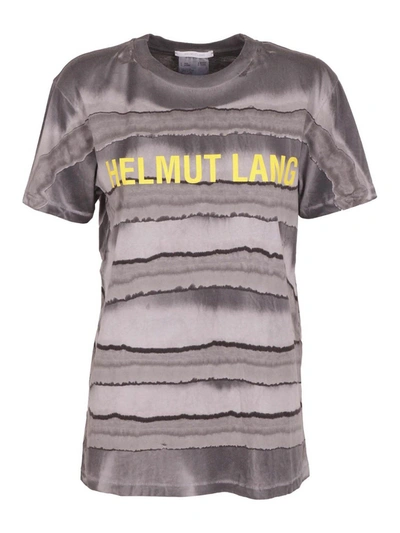 Shop Helmut Lang Patterned Cotton T-shirt In Grey