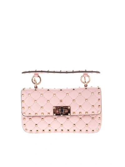 Shop Valentino Rockstud Spike Small Bag In Quaezo Pink