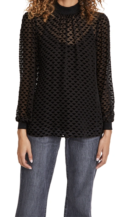 Shop Tory Burch Velvet Devore Top In Triangle Geo