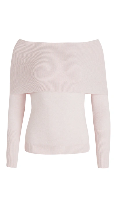 Shop Autumn Cashmere Angelina Off Shoulder Cashmere Sweater In Fairy Dust