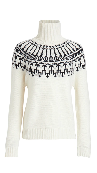 Shop Tory Sport Mountain Fair Isle Sweater In Snow White