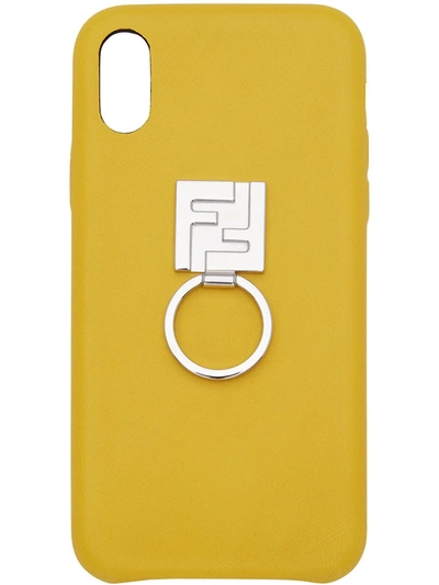 Shop Fendi Ff Ring Iphone X Case In Yellow