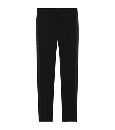 Shop Saint Laurent Straight-leg Tuxedo Trousers In Black