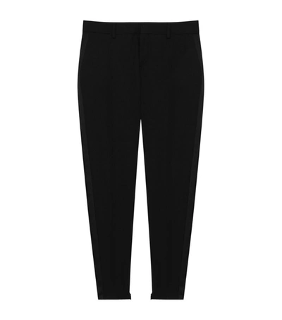 Shop Saint Laurent Zip-detail Tuxedo Trousers In Black