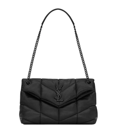 Shop Saint Laurent Leather Loulou Bag In Black