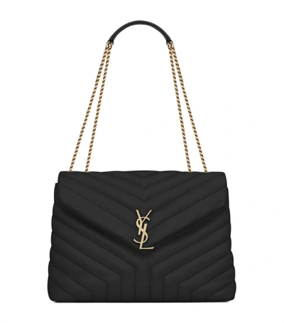 Shop Saint Laurent Medium Loulou Shoulder Bag In Black