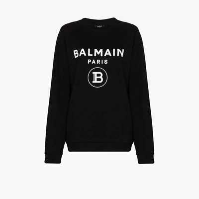 Shop Balmain Black X Browns 50 Logo Cotton Sweatshirt