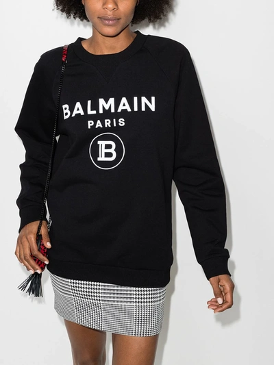 Shop Balmain Black X Browns 50 Logo Cotton Sweatshirt