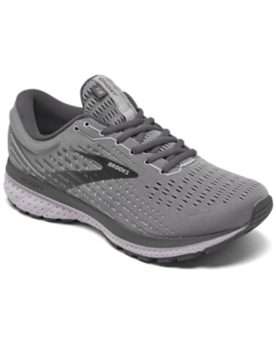 Shop Brooks Women's Ghost 13 Wide Width Running Sneakers From Finish Line In Grey, Blackened