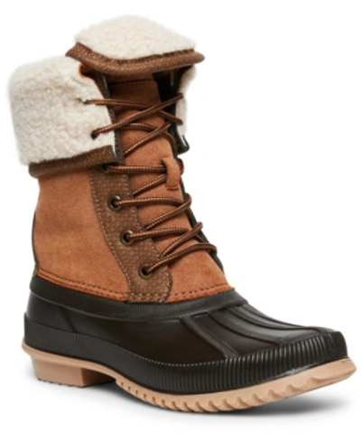 Shop Madden Girl Women's Climbber Lug Sole Duck Boots In Brown Multi