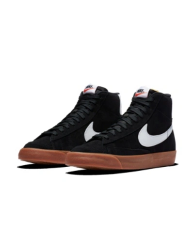 Shop Nike Men's Blazer Mid 77 Casual Sneakers From Finish Line In Black, White