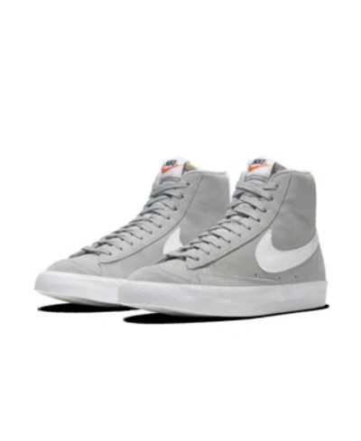Shop Nike Men's Blazer Mid 77 Casual Sneakers From Finish Line In Light Sky, White