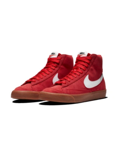 Shop Nike Men's Blazer Mid 77 Casual Sneakers From Finish Line In University Red, White