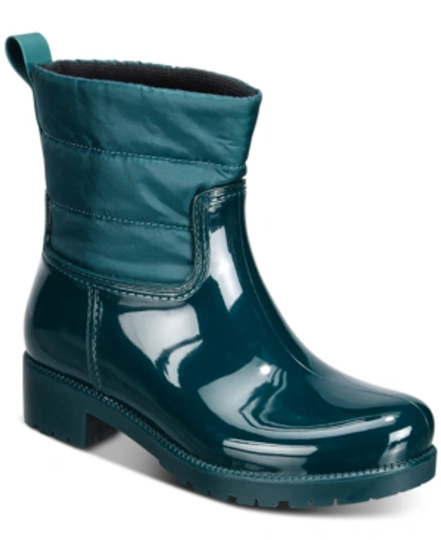 Shop Charter Club Trudyy Rain Boots, Created For Macy's In Green Puffer