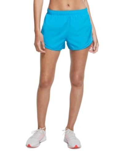 Shop Nike Women's Dri-fit Solid Tempo Running Shorts In Laser Blue/laser Blue/laser Blue