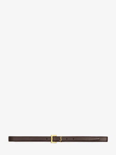 Saint Laurent Slim Cassandre Belt With Square Buckle