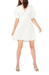 1.state Tiered Bubble Sleeve Dress In New Ivory